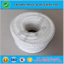 high quality white color 16 strands diamond braided polyester rope